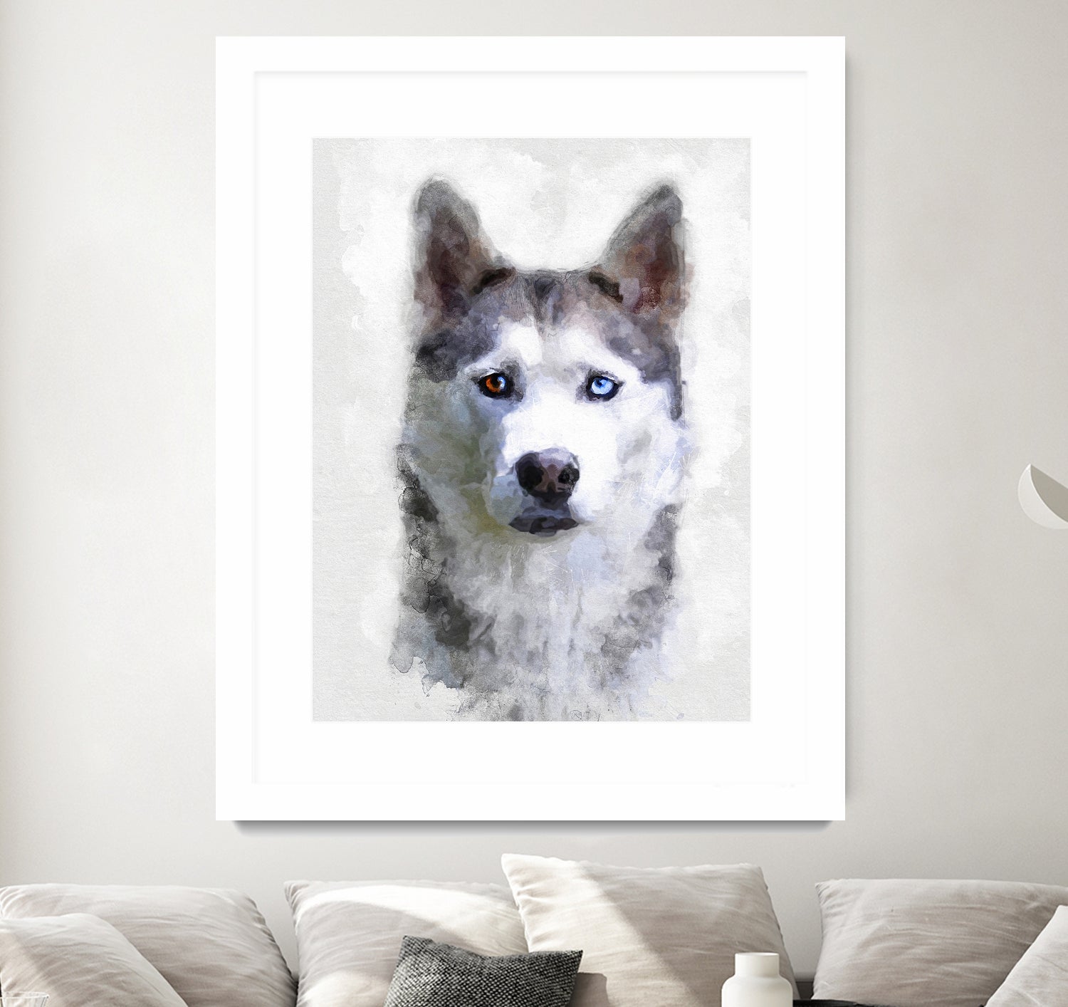 Siberian Husky by Alex Baron on GIANT ART - gray digital painting