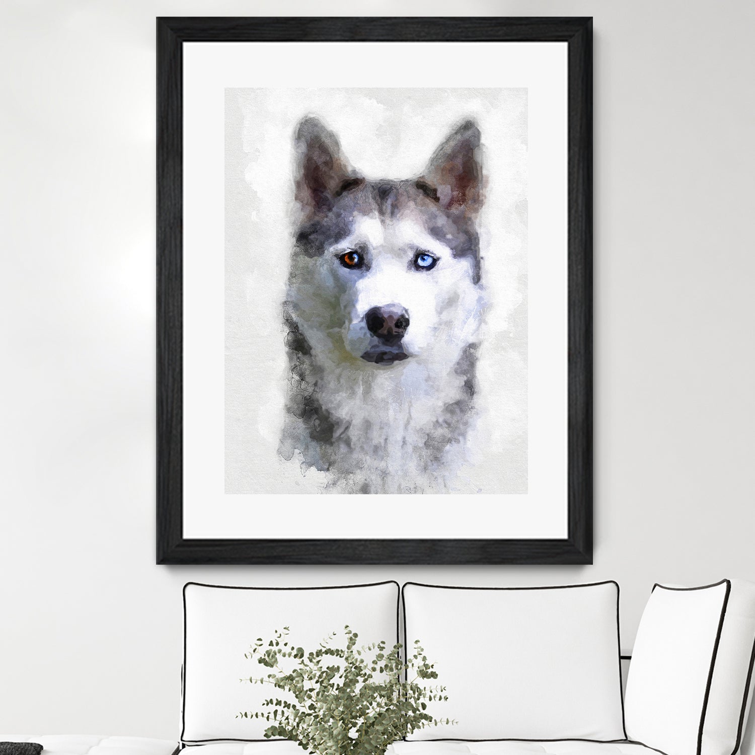 Siberian Husky by Alex Baron on GIANT ART - gray digital painting