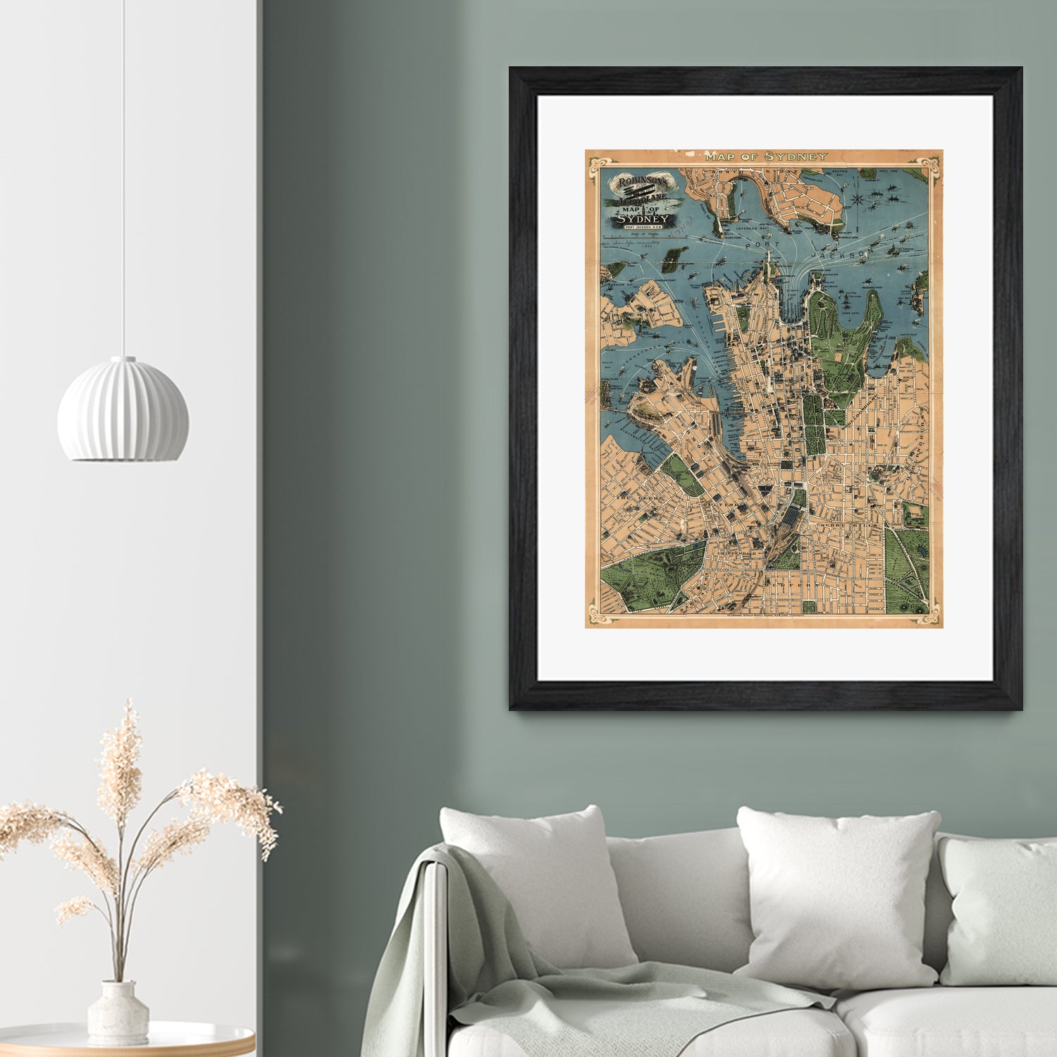 Vintage Map of Sydney Australia (1922) by Adam Shaw on GIANT ART - white photo illustration