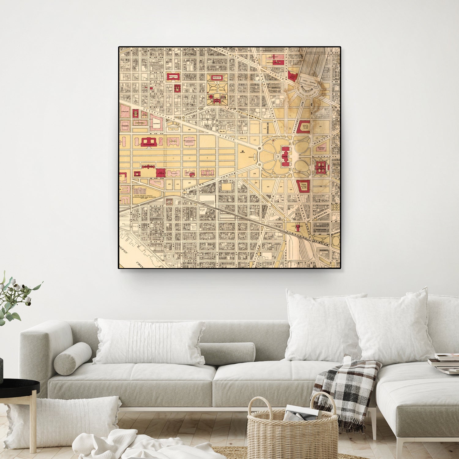 Vintage Map of Washington DC (1917) by Adam Shaw on GIANT ART - white photo illustration