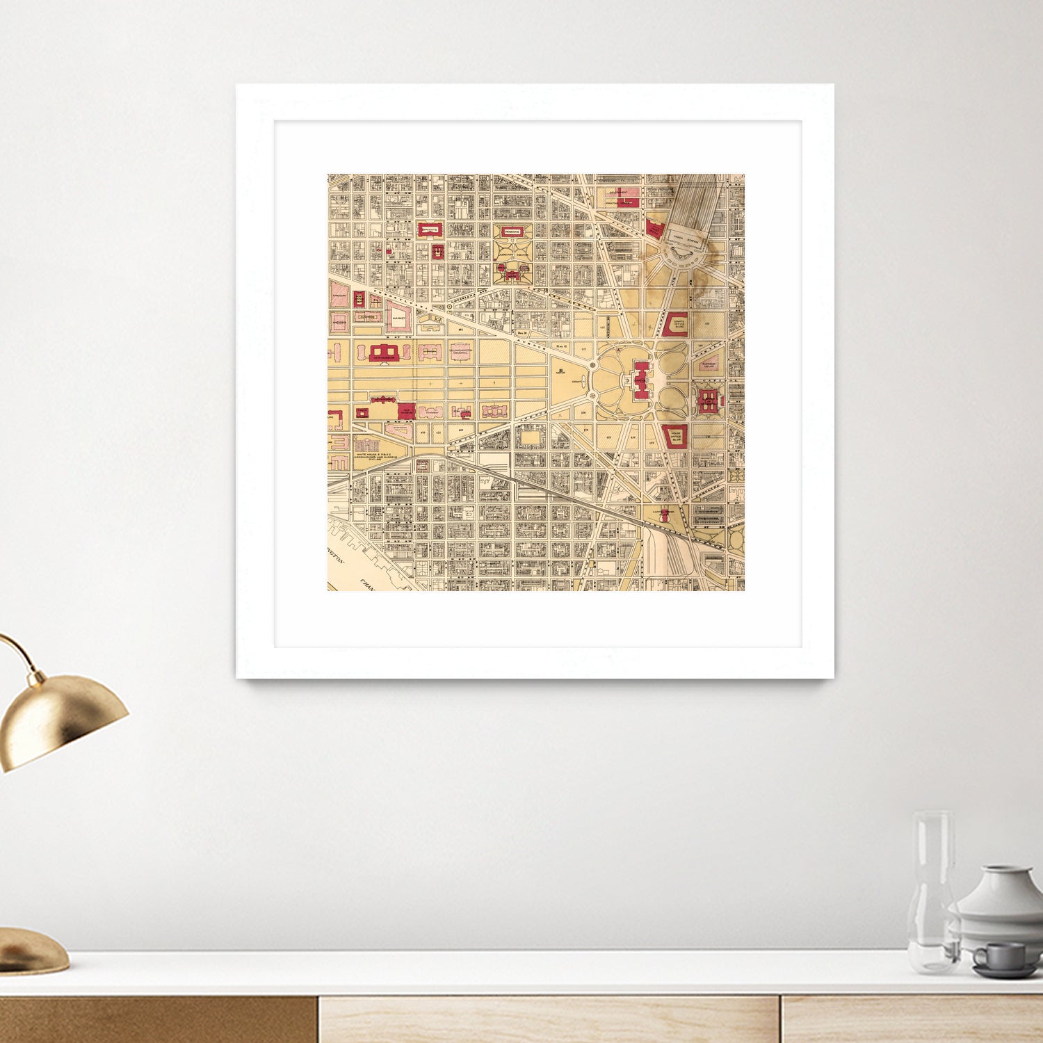 Vintage Map of Washington DC (1917) by Adam Shaw on GIANT ART - white photo illustration