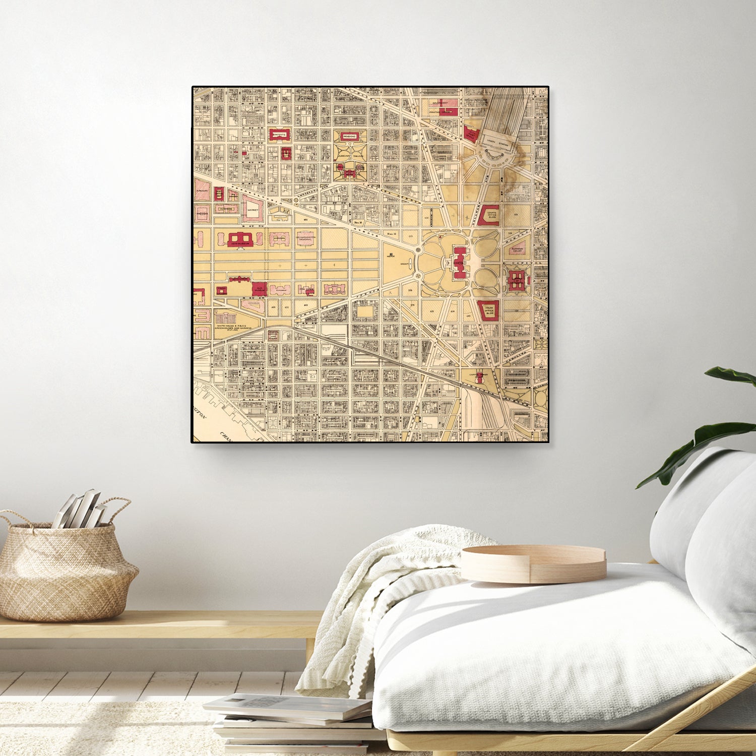 Vintage Map of Washington DC (1917) by Adam Shaw on GIANT ART - white photo illustration