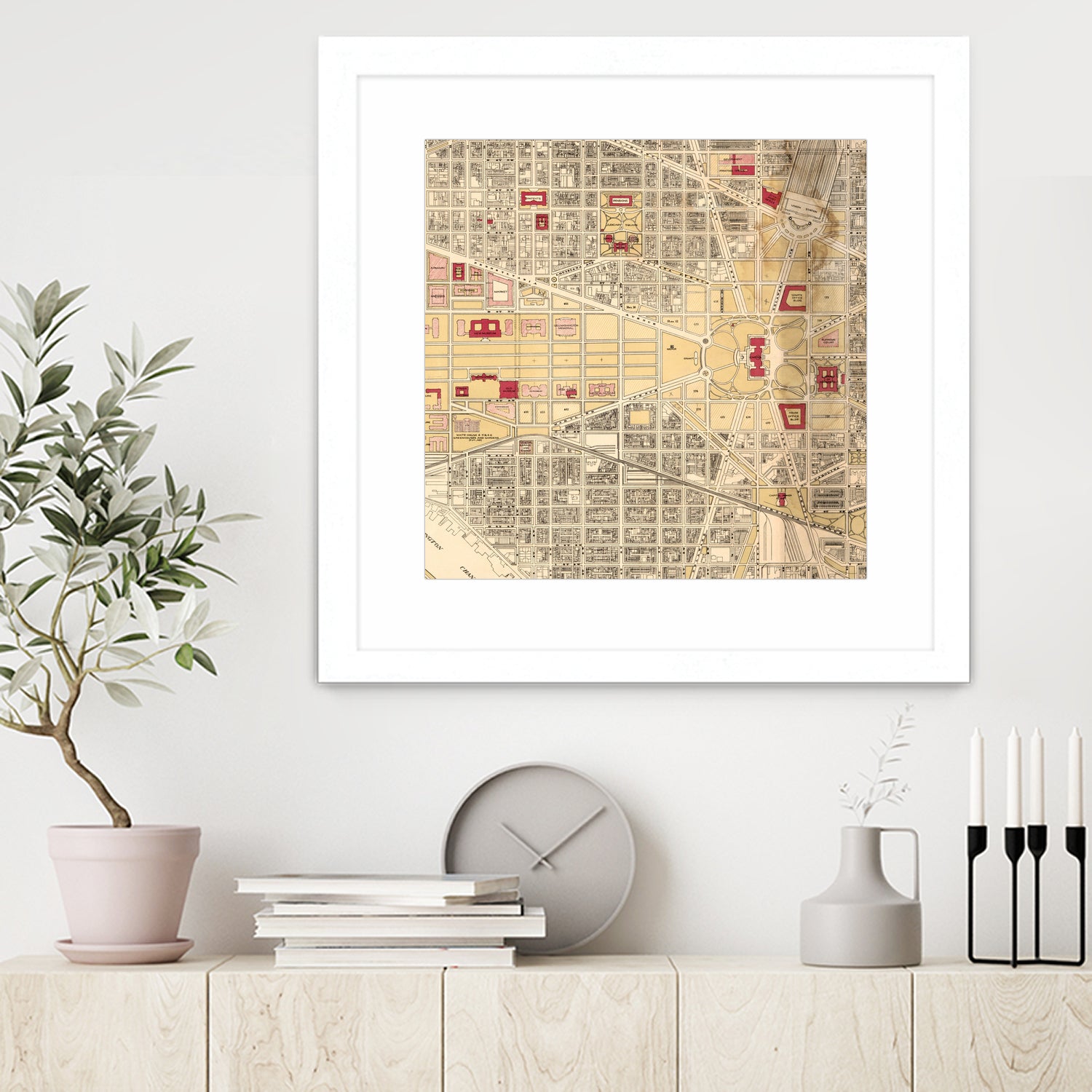 Vintage Map of Washington DC (1917) by Adam Shaw on GIANT ART - white photo illustration