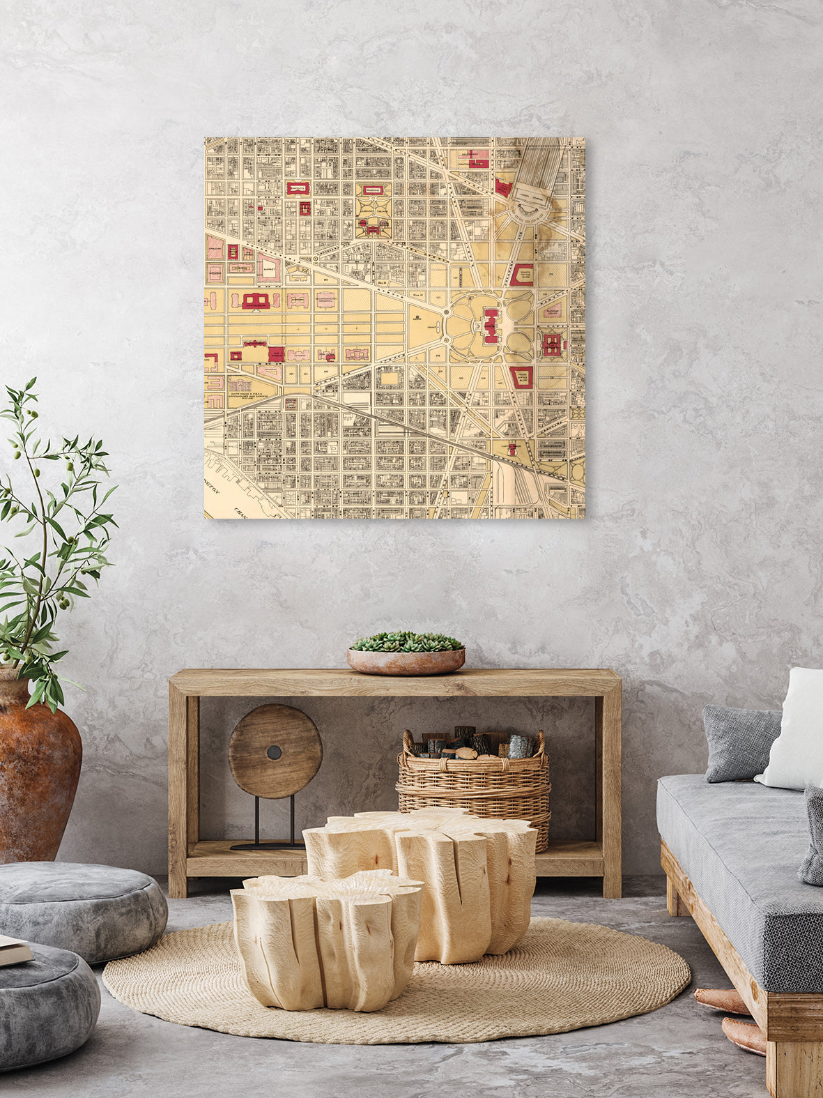 Vintage Map of Washington DC (1917) by Adam Shaw on GIANT ART - white photo illustration