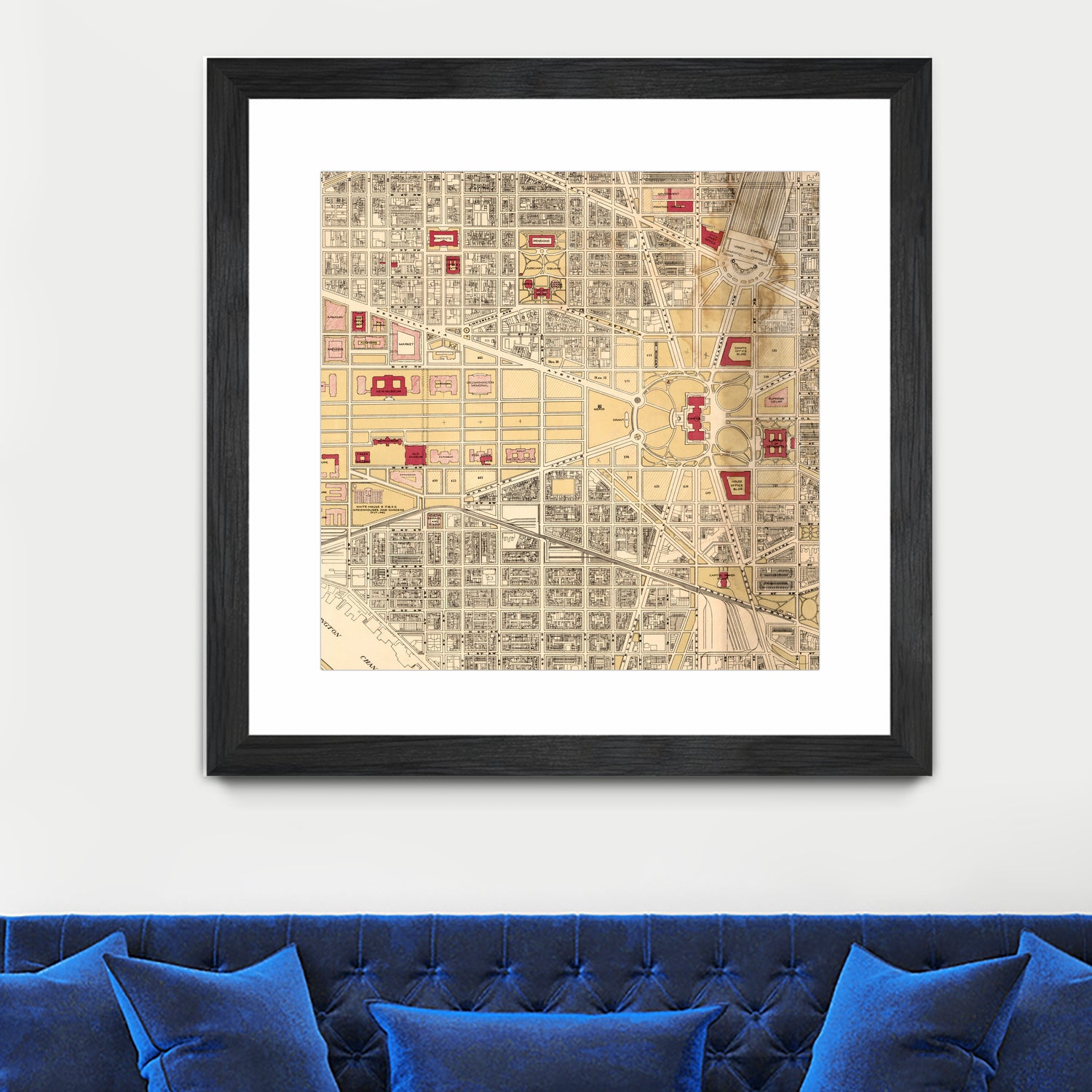 Vintage Map of Washington DC (1917) by Adam Shaw on GIANT ART - white photo illustration