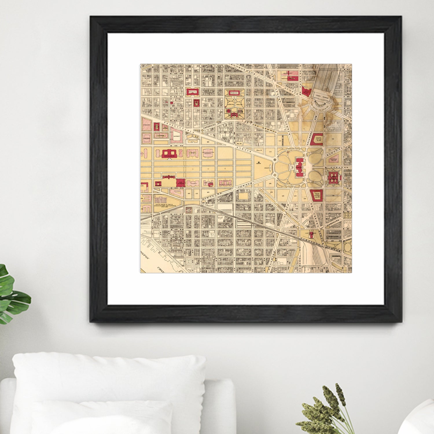 Vintage Map of Washington DC (1917) by Adam Shaw on GIANT ART - white photo illustration