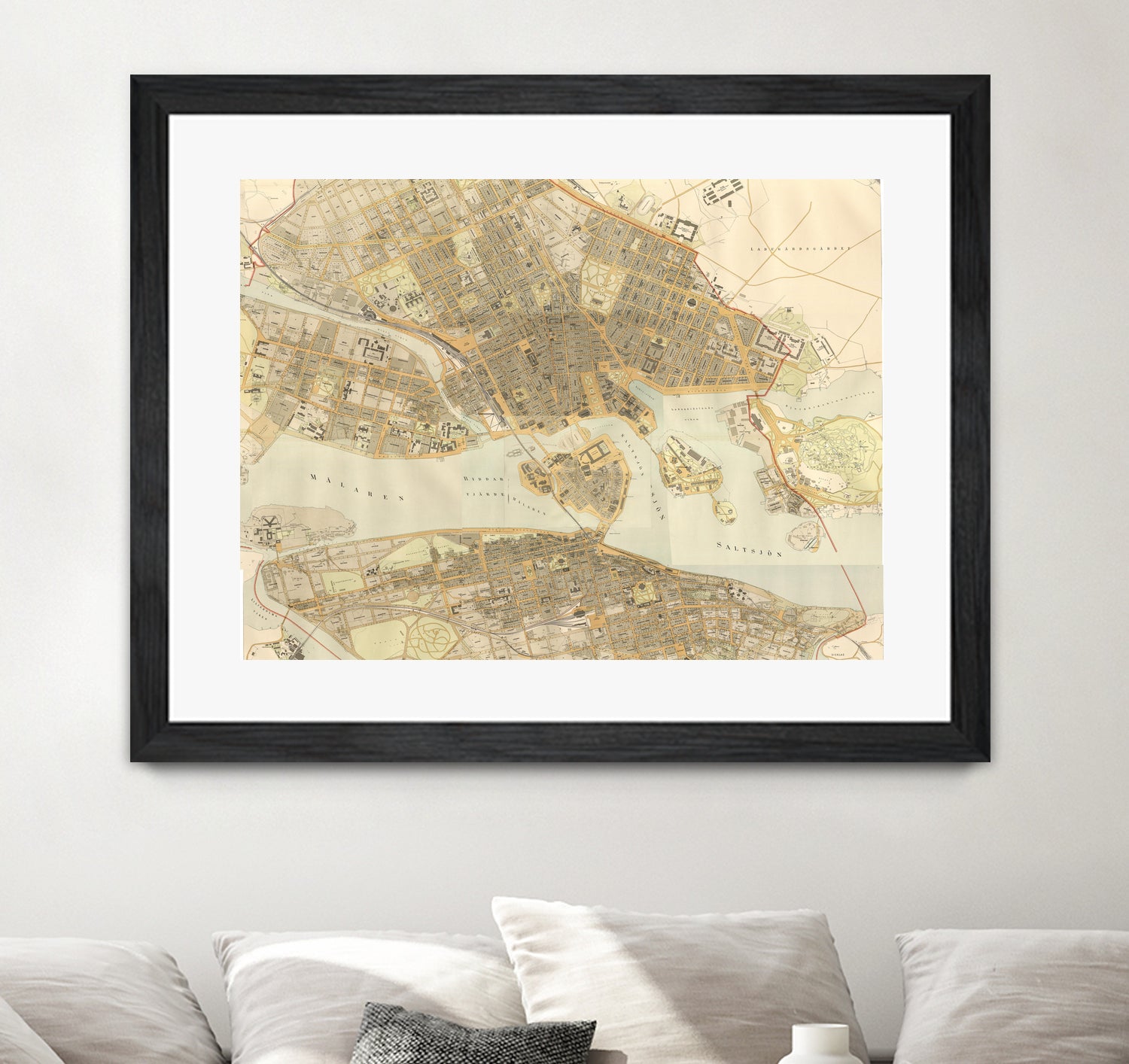 Vintage Map of Stockholm Sweden (1899) by Adam Shaw on GIANT ART - white photo illustration