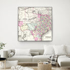 Vintage Map of Texas (1855) by Adam Shaw on GIANT ART - white photo illustration