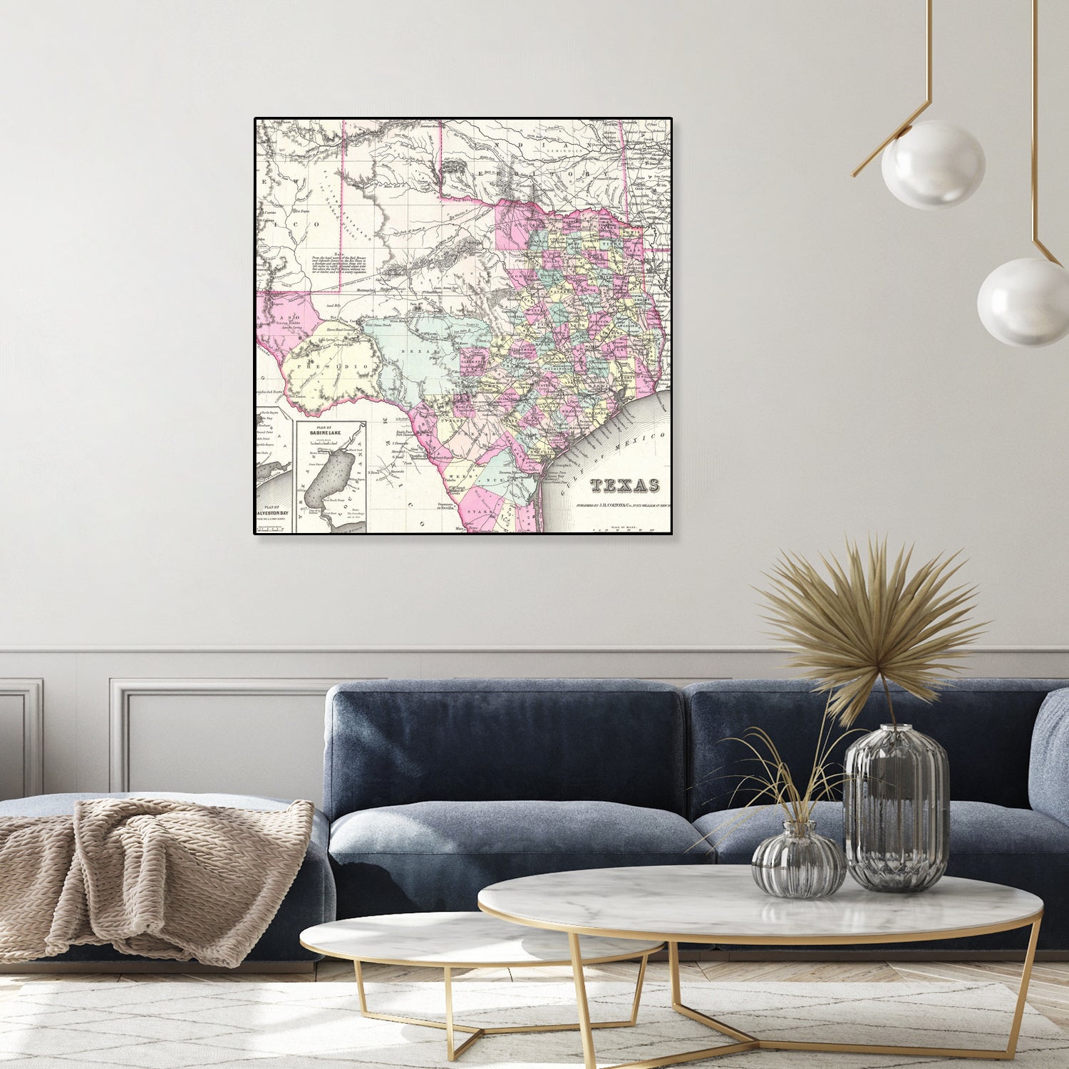 Vintage Map of Texas (1855) by Adam Shaw on GIANT ART - white photo illustration