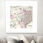 Vintage Map of Texas (1855) by Adam Shaw on GIANT ART - white photo illustration