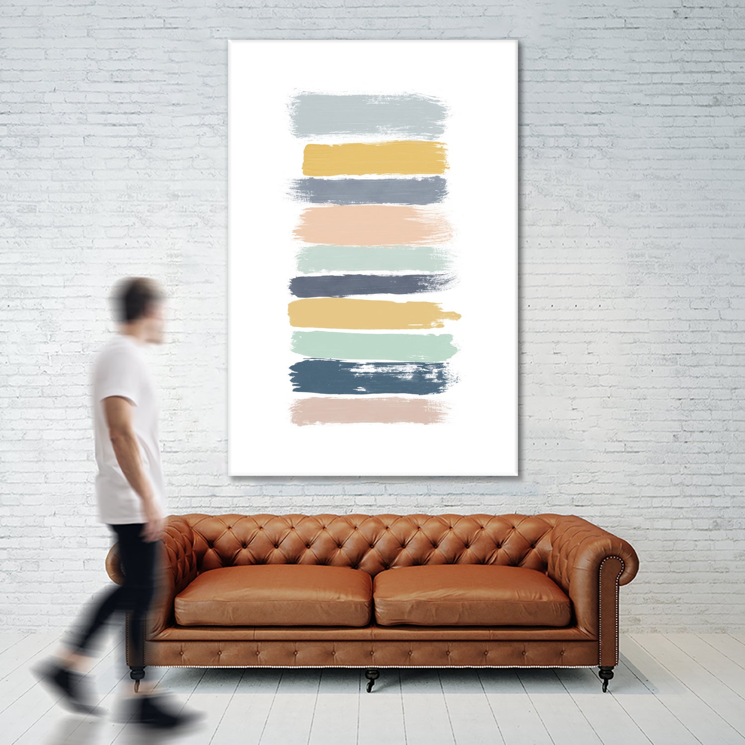 Pastel Stripes by Dana Shek on GIANT ART - white digital painting