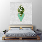 Leaves on marble by M.TERESA HERNANDEZ on GIANT ART - green digital painting