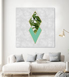 Leaves on marble by M.TERESA HERNANDEZ on GIANT ART - green digital painting