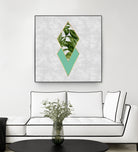 Leaves on marble by M.TERESA HERNANDEZ on GIANT ART - green digital painting