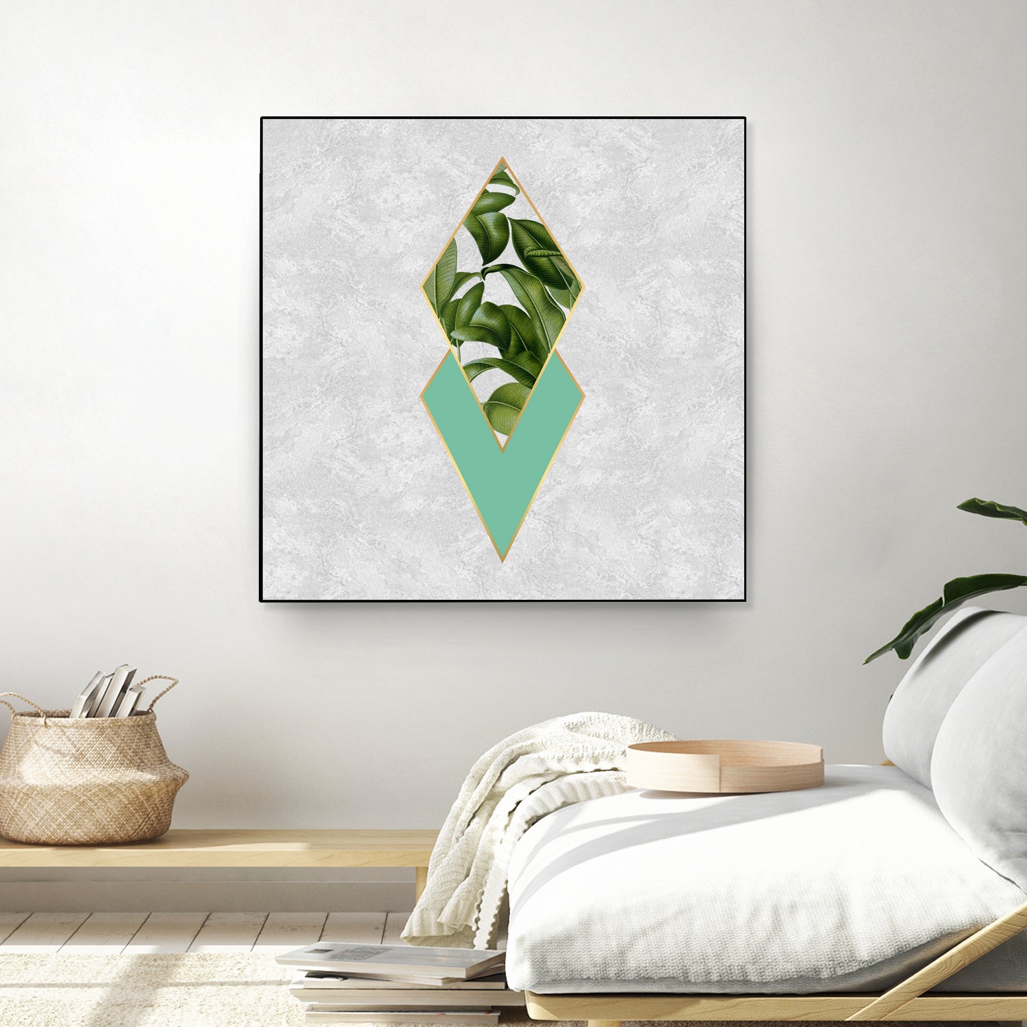 Leaves on marble by M.TERESA HERNANDEZ on GIANT ART - green digital painting