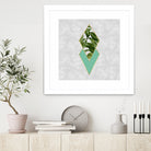 Leaves on marble by M.TERESA HERNANDEZ on GIANT ART - green digital painting