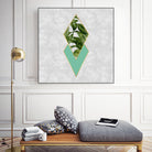 Leaves on marble by M.TERESA HERNANDEZ on GIANT ART - green digital painting