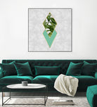 Leaves on marble by M.TERESA HERNANDEZ on GIANT ART - green digital painting