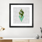 Leaves on marble by M.TERESA HERNANDEZ on GIANT ART - green digital painting