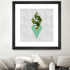 Leaves on marble by M.TERESA HERNANDEZ on GIANT ART - green digital painting