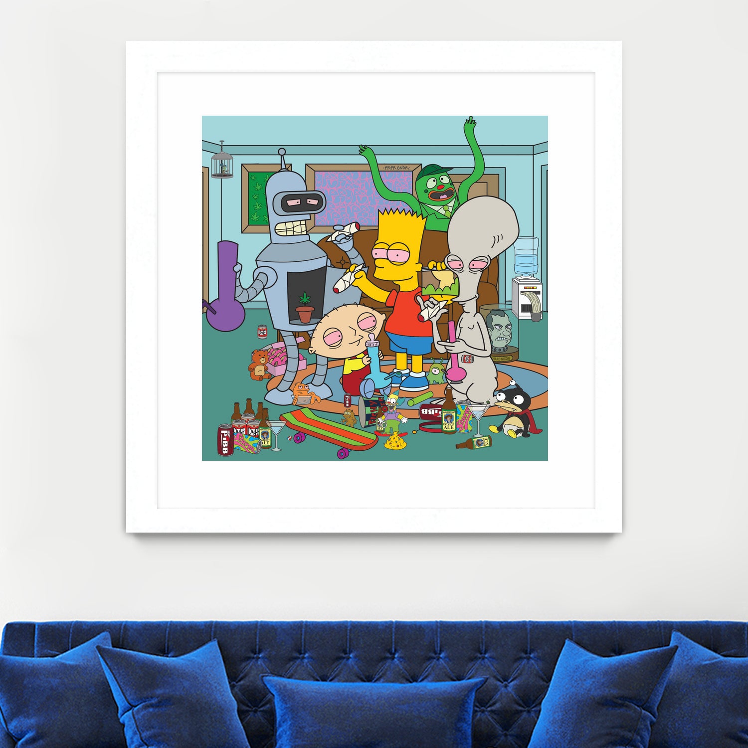 Cartoon Stoners by Proper Ganders on GIANT ART - blue vector illustration