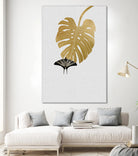 Butterfly & Monstera by Dana Shek on GIANT ART - white digital painting