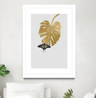 Butterfly & Monstera by Dana Shek on GIANT ART - white digital painting