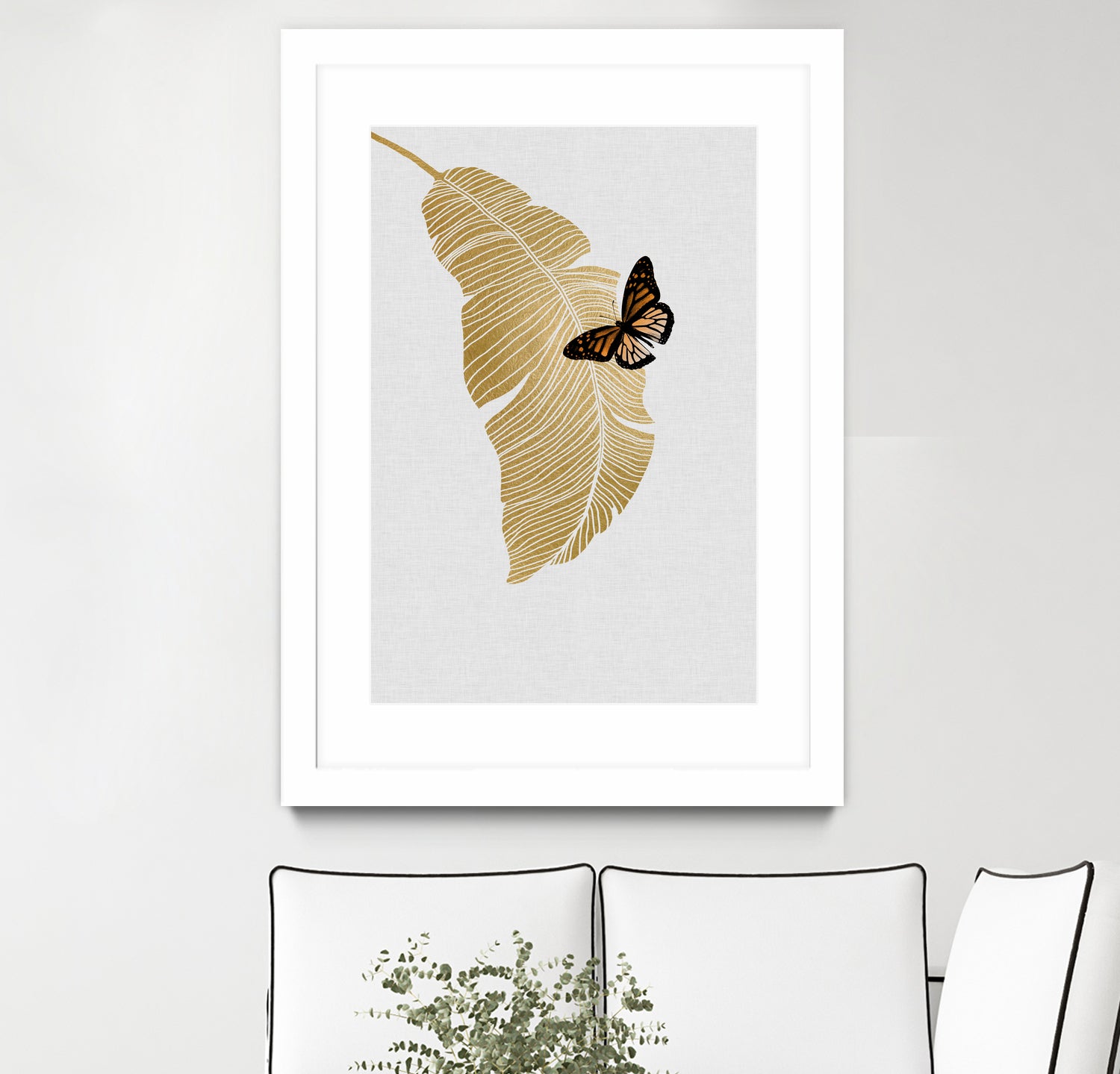 Butterfly & Palm by Dana Shek on GIANT ART - white digital painting