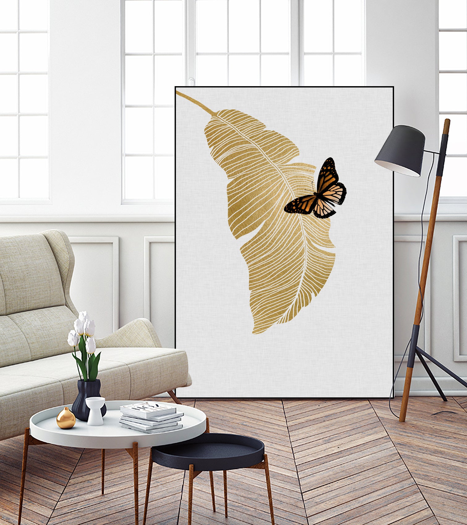 Butterfly & Palm by Dana Shek on GIANT ART - white digital painting