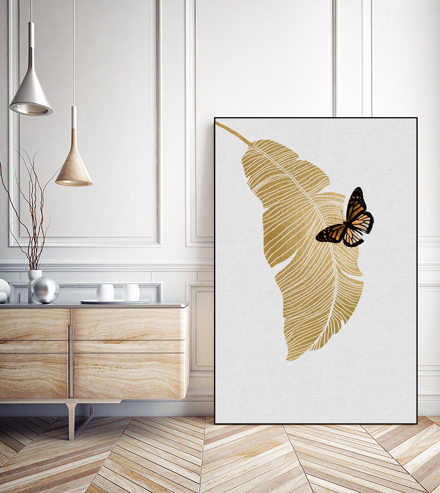 Butterfly & Palm by Dana Shek on GIANT ART - white digital painting