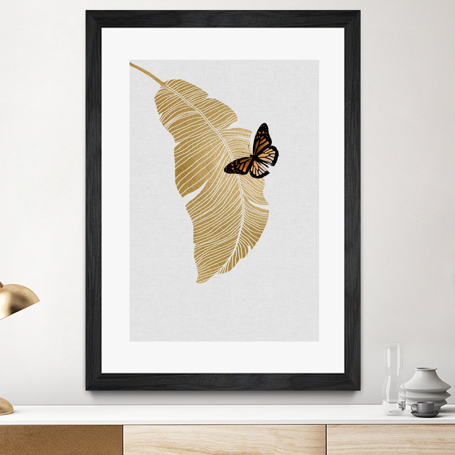 Butterfly & Palm by Dana Shek on GIANT ART - white digital painting