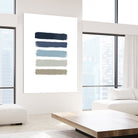 Blue & Taupe Stripes by Dana Shek on GIANT ART - white digital painting