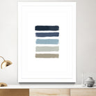 Blue & Taupe Stripes by Dana Shek on GIANT ART - white digital painting