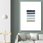 Blue & Taupe Stripes by Dana Shek on GIANT ART - white digital painting