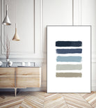 Blue & Taupe Stripes by Dana Shek on GIANT ART - white digital painting