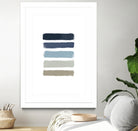 Blue & Taupe Stripes by Dana Shek on GIANT ART - white digital painting