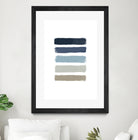 Blue & Taupe Stripes by Dana Shek on GIANT ART - white digital painting