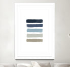 Blue & Taupe Stripes by Dana Shek on GIANT ART - white digital painting