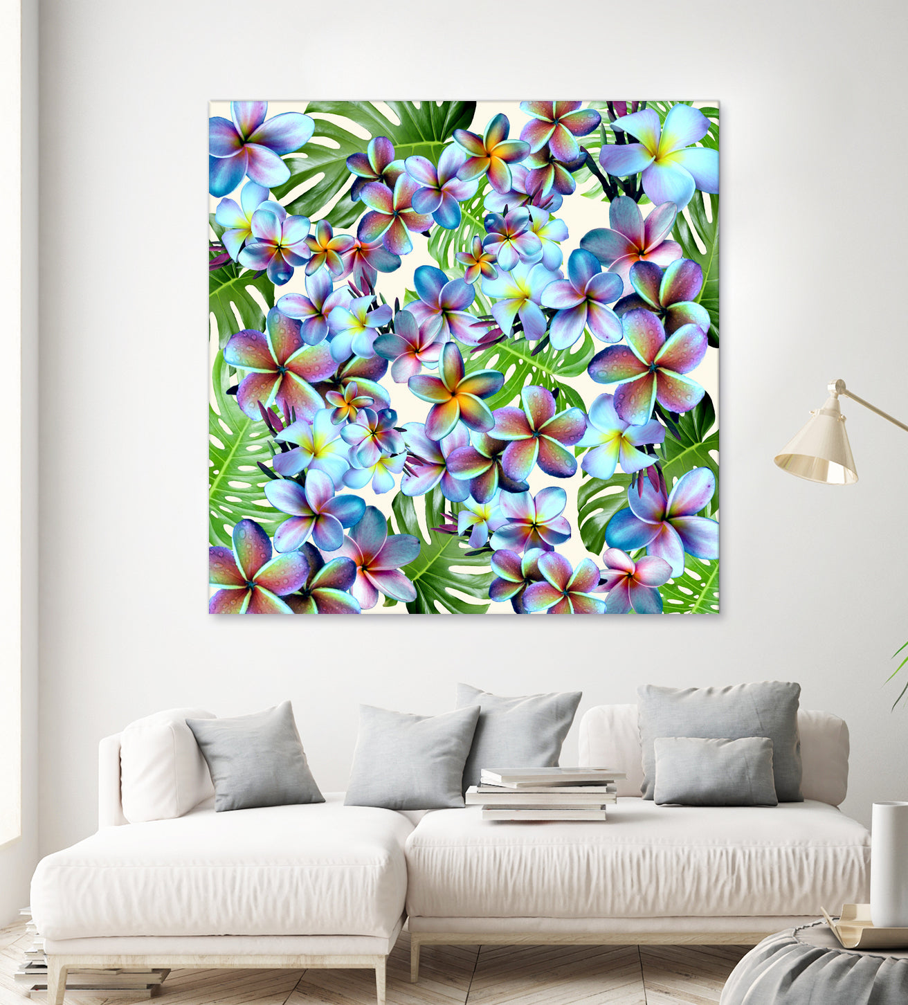 Rainbow Plumeria Pattern by Sondra Kay Neiman on GIANT ART - fuchsia photo manipulation