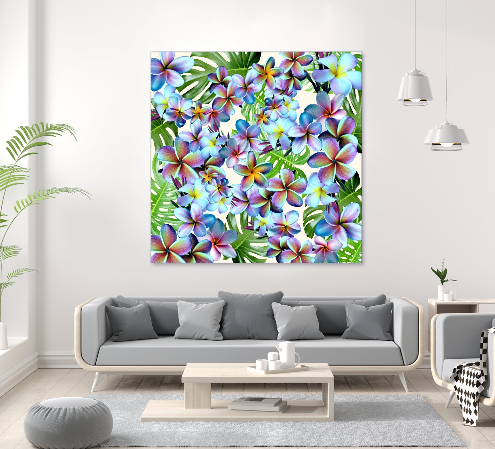 Rainbow Plumeria Pattern by Sondra Kay Neiman on GIANT ART - fuchsia photo manipulation