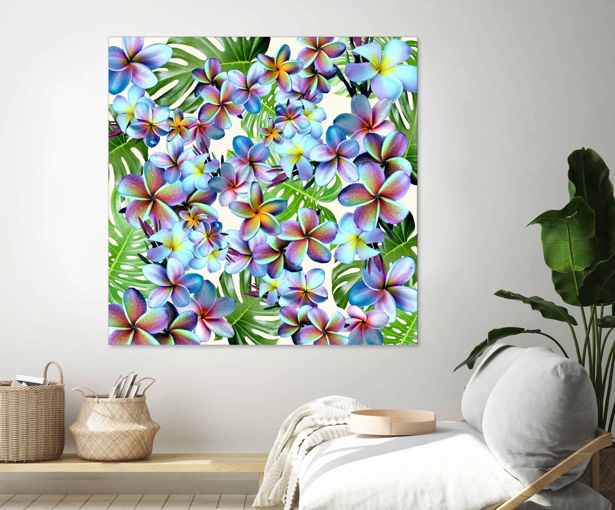 Rainbow Plumeria Pattern by Sondra Kay Neiman on GIANT ART - fuchsia photo manipulation