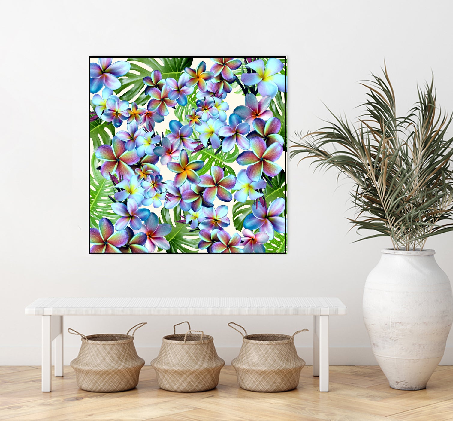 Rainbow Plumeria Pattern by Sondra Kay Neiman on GIANT ART - fuchsia photo manipulation