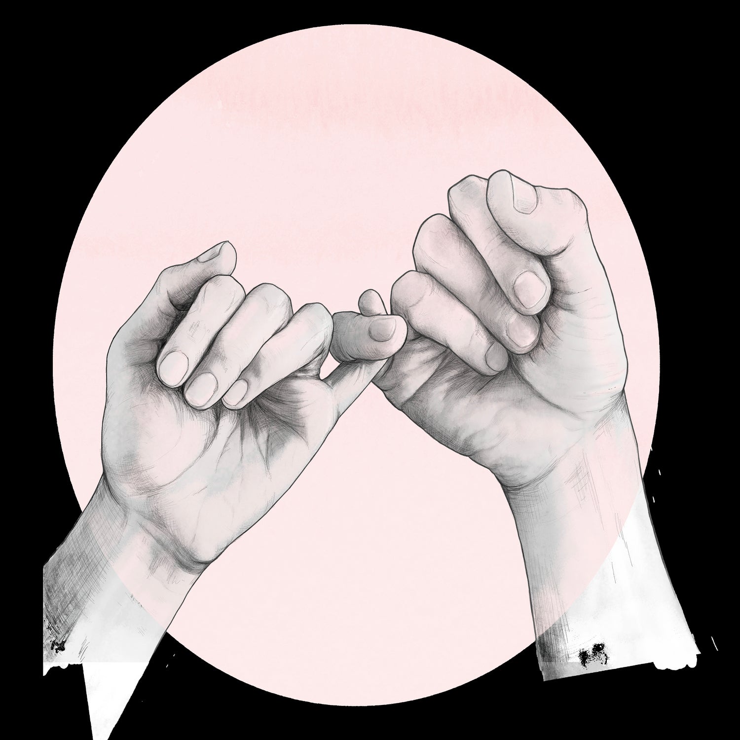 Hand Study // Pinky Swear by Laura Graves on GIANT ART - white digital drawing