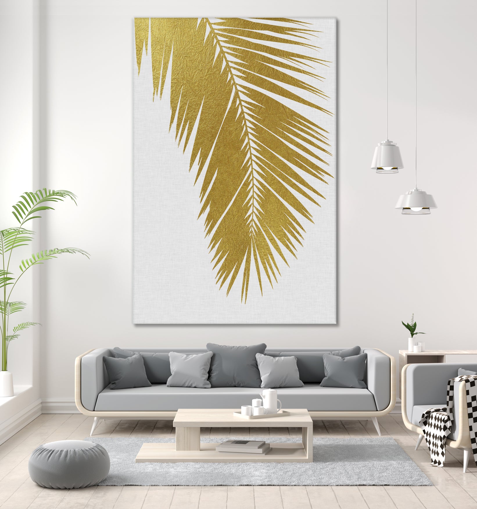 Palm Leaf Gold I by Dana Shek on GIANT ART - white digital painting