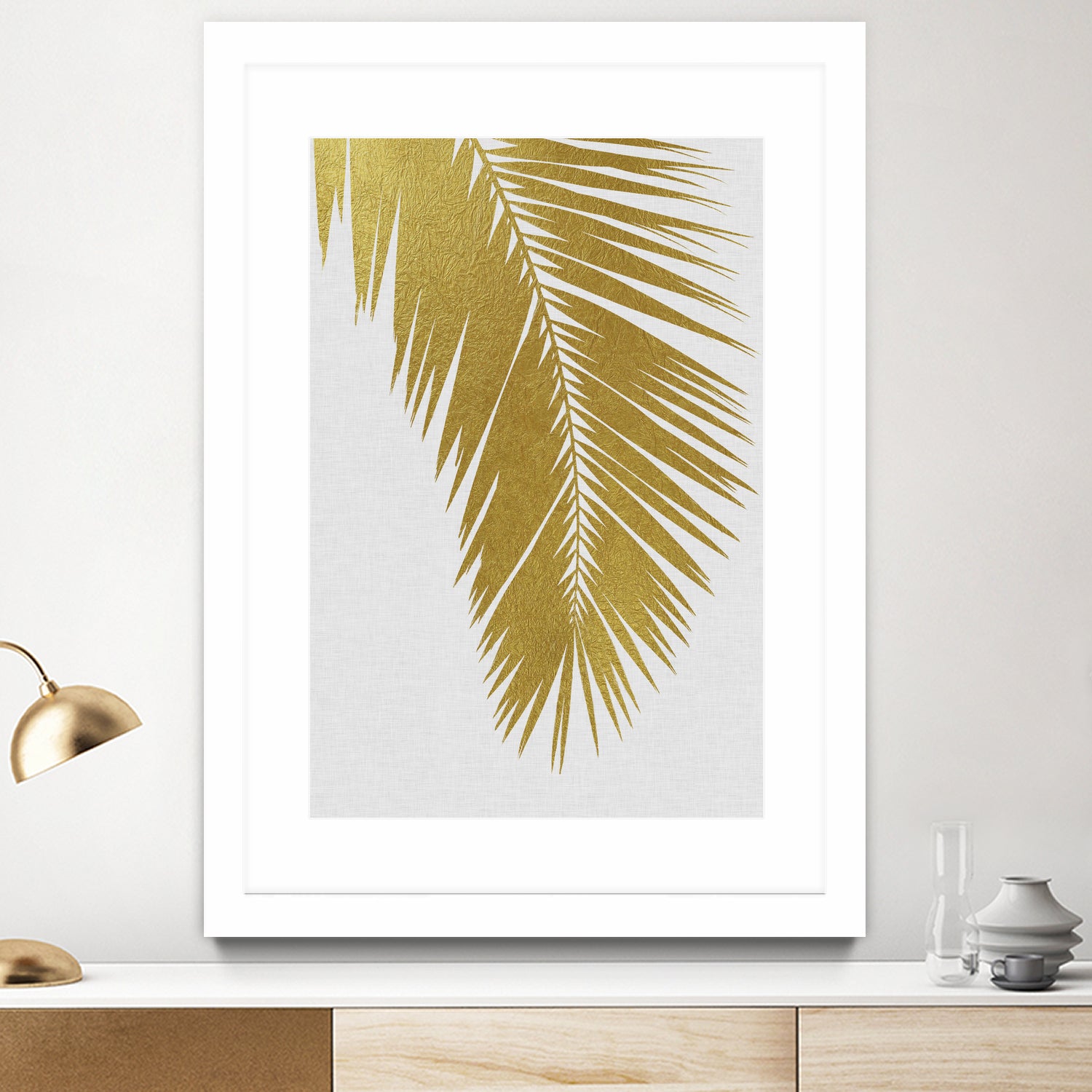 Palm Leaf Gold I by Dana Shek on GIANT ART - white digital painting