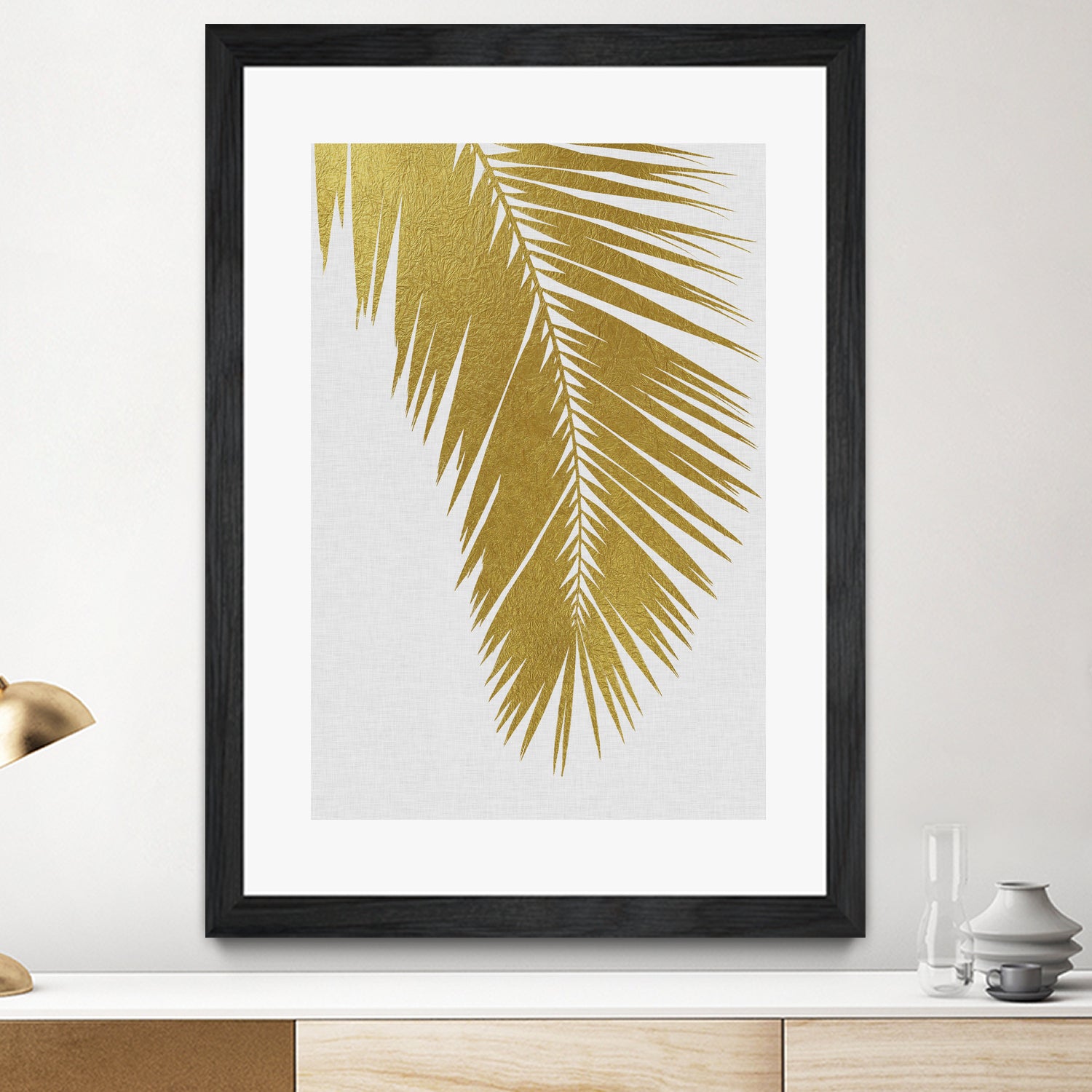 Palm Leaf Gold I by Dana Shek on GIANT ART - white digital painting