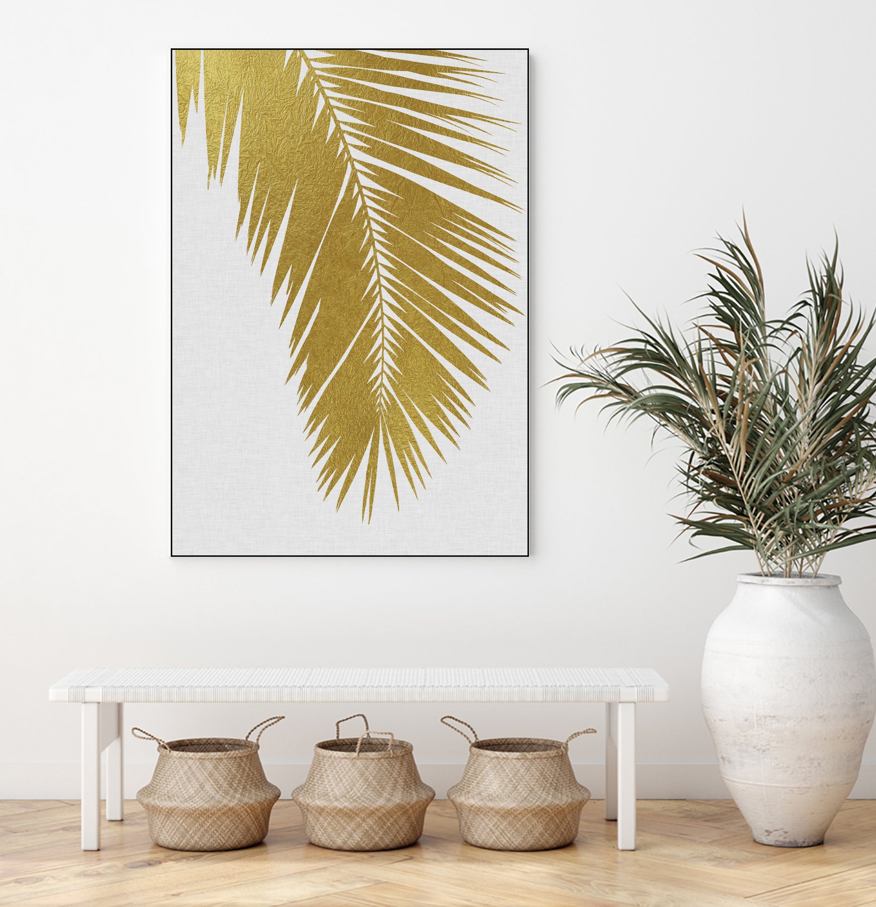 Palm Leaf Gold I by Dana Shek on GIANT ART - white digital painting