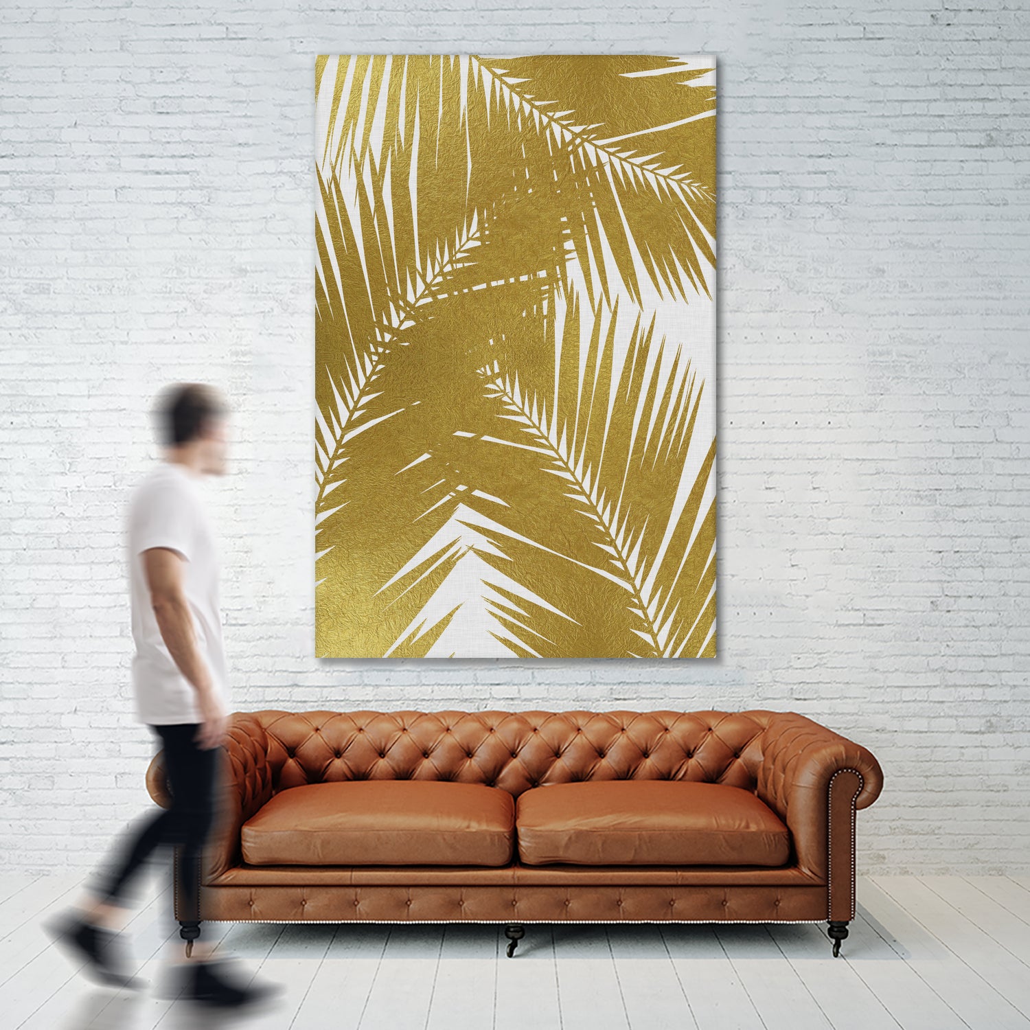 Palm Leaf Gold III by Dana Shek on GIANT ART - white digital painting