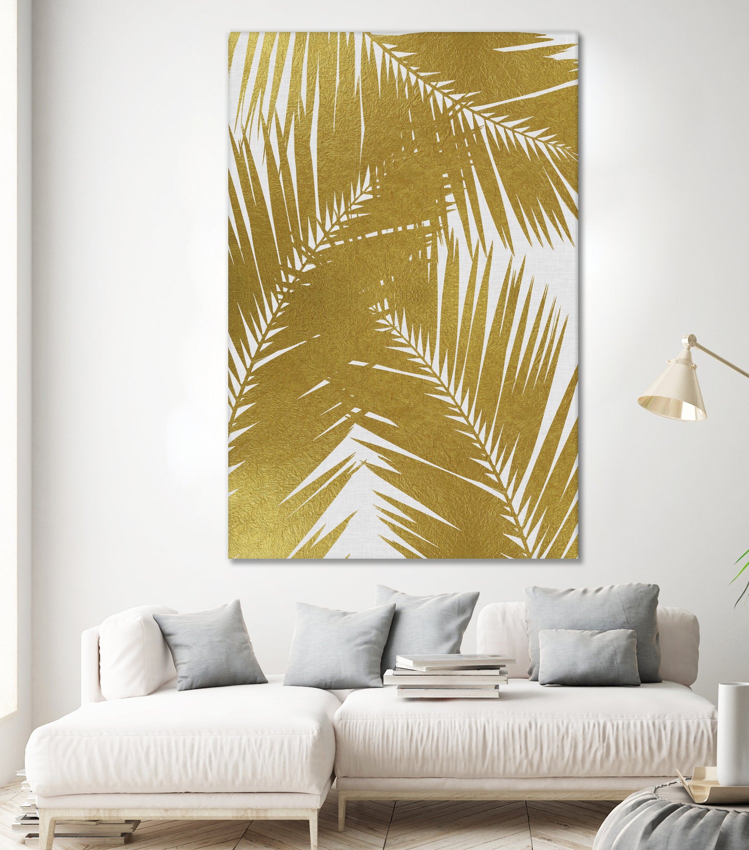 Palm Leaf Gold III by Dana Shek on GIANT ART - white digital painting