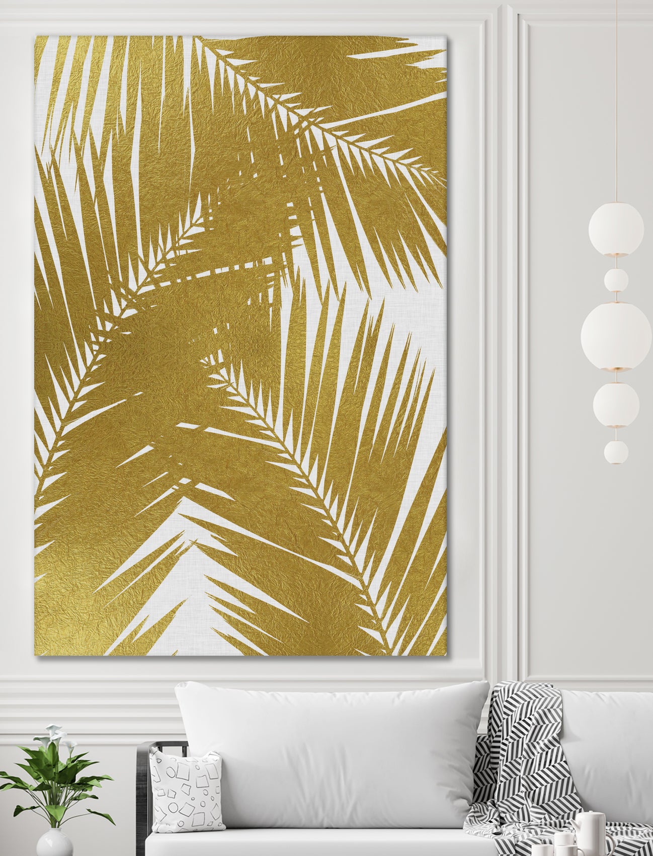 Palm Leaf Gold III by Dana Shek on GIANT ART - white digital painting